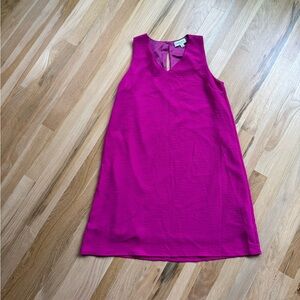 Bright Fuscia V-Neck Shift Dress